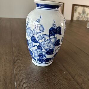 Classic Blue and White Floral Vase